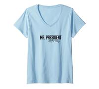 Femme Monsieur Le Président approuve Les Cadeaux drôles du Président T-Shirt avec Col en V