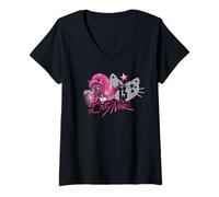 Femme Monster High - Catty Black T-Shirt avec Col en V