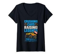 Femme Monster Truck Mom Monster Truck Mama Family Motorsport T-Shirt avec Col en V