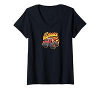 Femme Monster Trucks Hot Wheels - Blaze T-Shirt avec Col en V