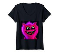 Femme Monstre en peluche - Adorable créature artistique, design mignon T-Shirt avec Col en V