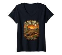 Femme Monstre Gila du désert de Sonora T-Shirt avec Col en V