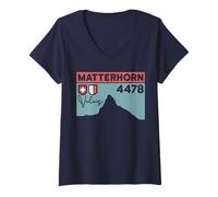 Femme Mont-Matterhorn Escalade Zermatt Randonnée Suisse Cadeaux de randonnée T-Shirt avec Col en V