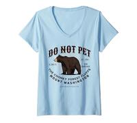 Femme Mont Washington NH Ours Noir drôle Souvenir du New Hampshire T-Shirt avec Col en V