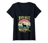 Femme Montagne rétro Big Horn Sheep du Parc National de Death Valley T-Shirt avec Col en V