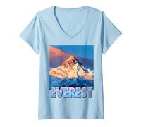 Femme Montagnes de l'Himalaya du Mont Everest T-Shirt avec Col en V