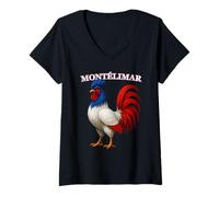 Femme MONTÉLIMAR France Français Souvenir Article T-Shirt avec Col en V