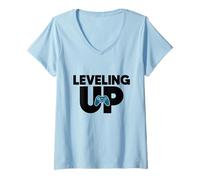 Femme Monter en Niveau T-Shirt avec Col en V