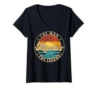 Femme MONTES The Man The Myth The Legend First Name T-Shirt avec Col en V