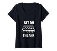 Femme Montez dans l'Arche : Les Jours de Noé (Luc 17, 26) T-Shirt avec Col en V