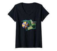 Femme Montgolfières Vues de Dessus T-Shirt avec Col en V