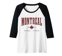 Femme Montréal, Canada, Maple Leaf Pride, Canadian Vintage Manche Raglan