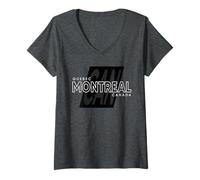 Femme Montréal Canada/Montréal Québec Performance T-Shirt avec Col en V