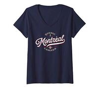 Femme Montréal Canada | Voyage cadeau canadien-français du Québec T-Shirt avec Col en V