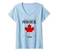 Femme Montréal Canada Voyage Souvenirs Voyage T-Shirt avec Col en V