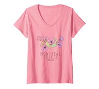 Femme Montréal Québec Canada Fleurs sauvages - Montréal Québec T-Shirt avec Col en V