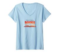 Femme Montrez-Moi Vos Livres pour Les Amateurs de Livres T-Shirt avec Col en V