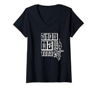 Femme Montrez-Moi Vos Tatouages Artiste Tatouage Encre l'art T-Shirt avec Col en V