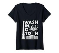 Femme Monument commémoratif du Capitole pour Hommes de Washington Columbia T-Shirt avec Col en V