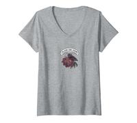 Femme Moody Moth Bloom & Doom Gothique Élégance Style Vintage T-Shirt avec Col en V