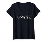 Femme Moomin First Snow Winter Moomintroll Little My Snorkmaiden T-Shirt avec Col en V