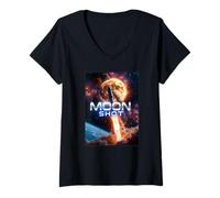 Femme Moon Shot T-Shirt avec Col en V