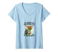 Femme Moose Golfing Problem Fun Gag Find My Balls T-Shirt avec Col en V