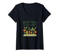 Femme More Food Less Lawn Urban Farming No Mow Movement T-Shirt avec Col en V