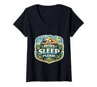 Femme More Sleep Please Pyjama pour la Sieste Motif Paresseux T-Shirt avec Col en V