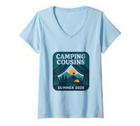 Femme Morning View Tente Scène édition été T-Shirt avec Col en V