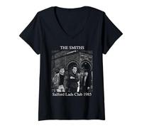 Femme Morrissey The Smiths Salford Lads Club 1985 Stephen Wright T-Shirt avec Col en V