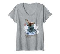 Femme Mosasaurus Jurassic World, prédateur océanique T-Shirt avec Col en V