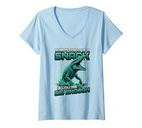 Femme Mosasaurus Prédateur Marin Préhistorique Reptile T-Shirt avec Col en V