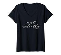 Femme Most Ardenly Jane Austen Pride & Prejudice Citation Darcy Meme T-Shirt avec Col en V