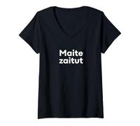 Femme Mot Basque Humoristique « I Love You » T-Shirt avec Col en V