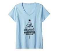 Femme Mot Nuage Termes de Noël en Forme de Sapin T-Shirt avec Col en V