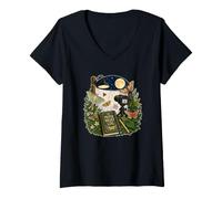 Femme Moth Night Log Papillons de Nuit Observation Carnet T-Shirt avec Col en V