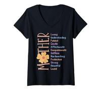 Femme MOTHER Meaning Sweet Love Definition Tee for Mother's Day T-Shirt avec Col en V