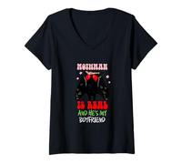 Femme Mothman est réel et il est Mon ami pour Les Amoureux de Mothman T-Shirt avec Col en V