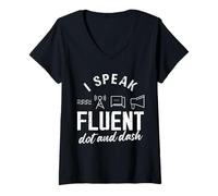 Femme Motif à Pois et Tableau de Bord T-Shirt avec Col en V