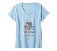 Femme Motif Blessed Pier Giorgio Frassati Faith and Devotion T-Shirt avec Col en V