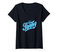 Femme Motif Bleu I Ain't Sorry T-Shirt avec Col en V
