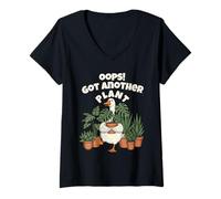 Femme Motif de Jardinage Funny Goose, Oups ! J'Ai Une Autre Plante T-Shirt avec Col en V