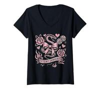 Femme Motif de Tatouage Mignon mais Dangereux en Forme de Serpent T-Shirt avec Col en V