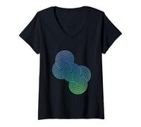 Femme Motif en Spirale imbriqué | Ligne inspirée de la géométrie sacrée T-Shirt avec Col en V