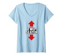 Femme Motif flèches Montantes et descendantes T-Shirt avec Col en V