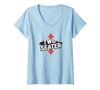 Femme Motif flèches Montantes et descendantes T-Shirt avec Col en V