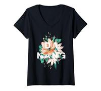 Femme Motif Floral Da Nang Vietnam Da Nang T-Shirt avec Col en V