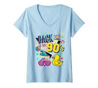 Femme Motif graphique rétro rétro des années 90 pour homme et femme T-Shirt avec Col en V