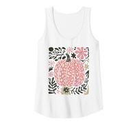 Femme Motif léopard Mignon Citrouille Rose avec Floral Automne esthétique Débardeur